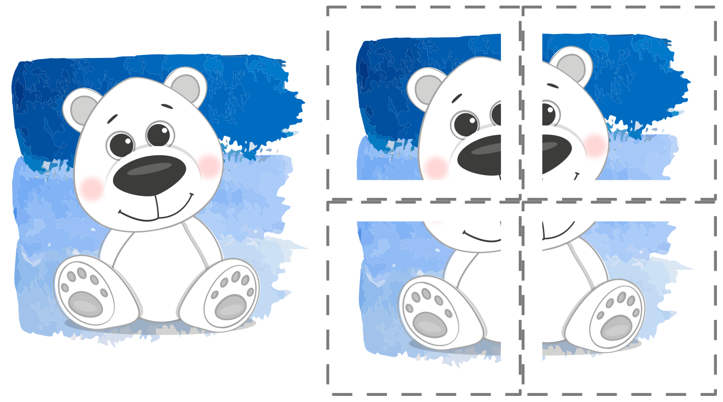 Puzzle 4 dílky Roztomilý lední méďa