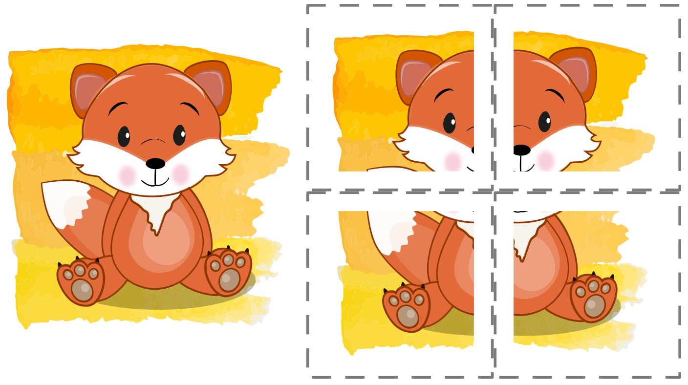 Puzzle 4 dílky Roztomilá liška