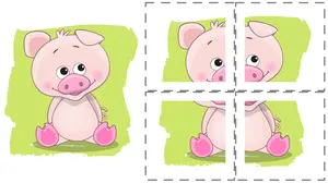 Puzzle 4 dílky Roztomilé prasátko