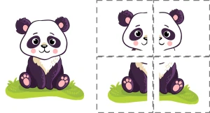 Puzzle 4 dílky Panda