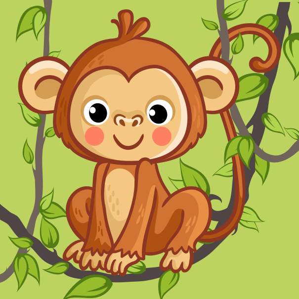 Puzzle 4 dílky Opička 