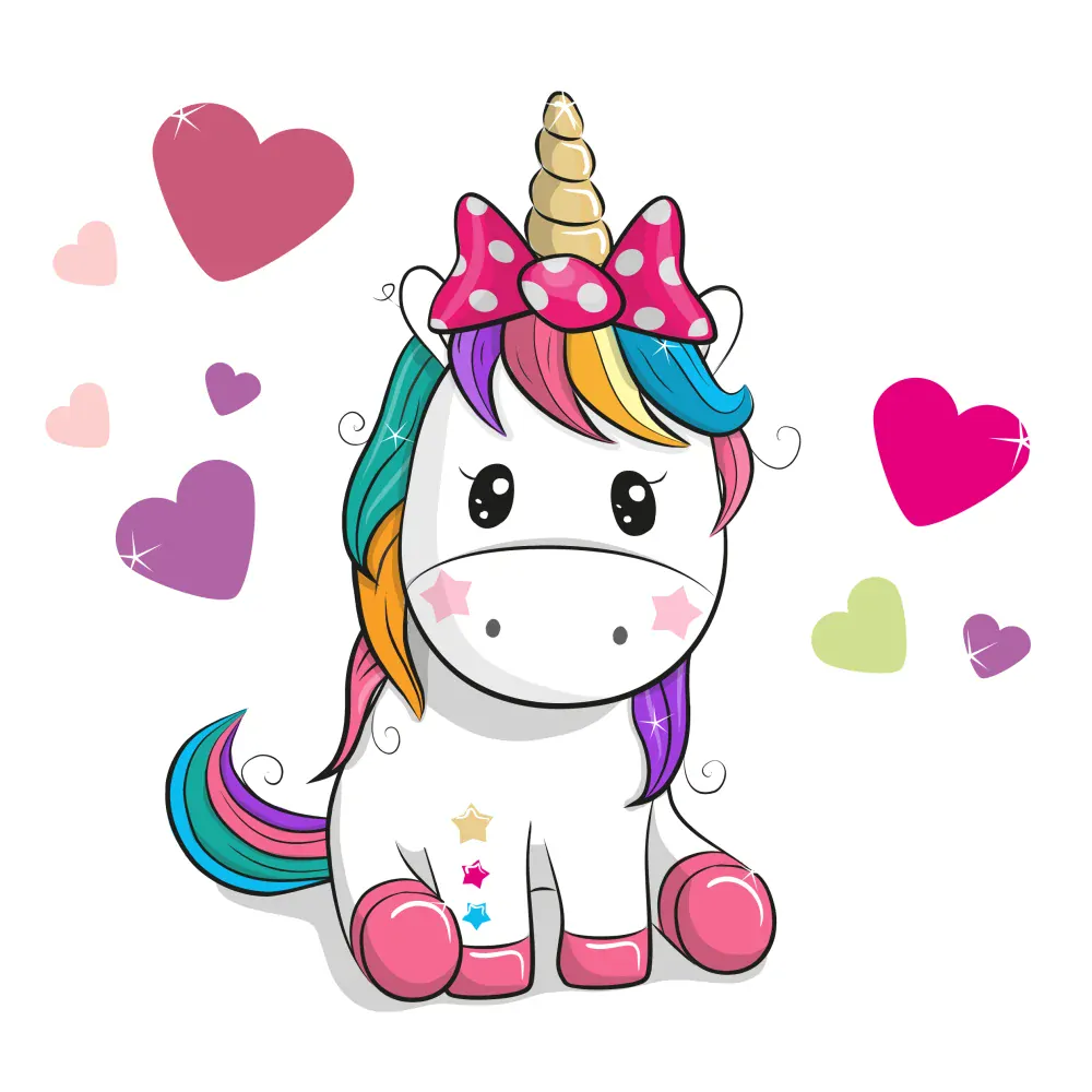 Puzzle 4 dílky Jednorožec s mašličkou