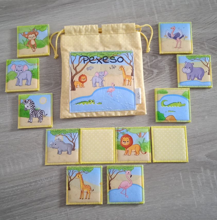 Panel na pexeso Savana set - zkrácený tisk - chybí opice a pštros