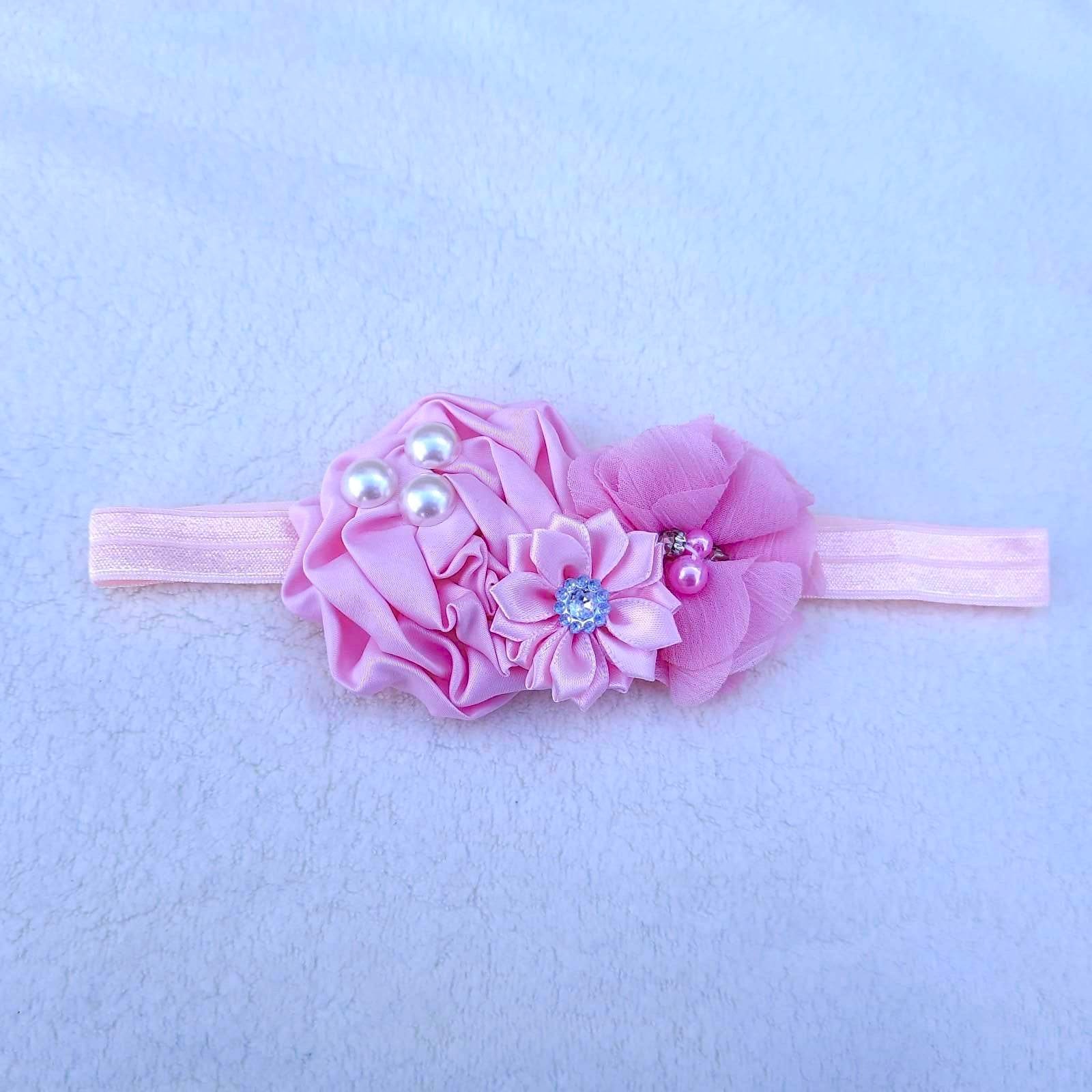 Ozdobná čelenka růžová