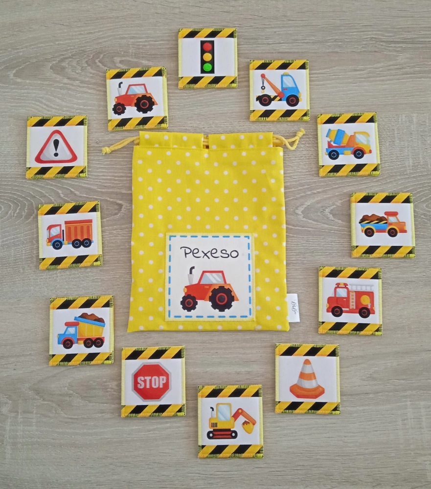 Panel na pexeso doprava Stavební stroje 8 dvojic