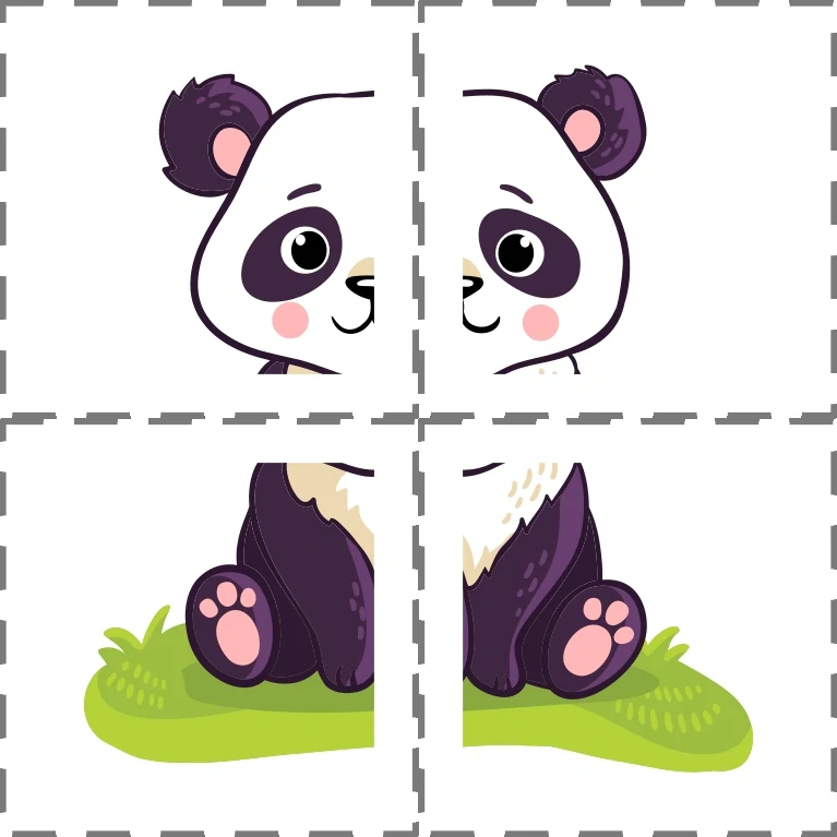 Puzzle 4 dílky Panda
