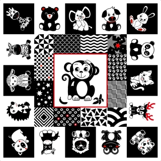 2. jakost Panel na černobílou hrací podložku Opička Žofka