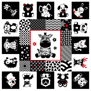 2. jakost - Panel na černobílou hrací podložku Zebřička Anička