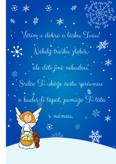 Zadní strana mikulášského pytlíku 24 x 35 cm - světlá