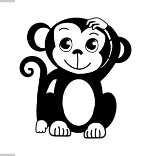 Panel zvířátko 20x20 Opička Žofka