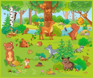 Panel na hrací podložku Les