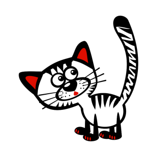 Panel zvířátko 20x20 Číča Róza na bílé