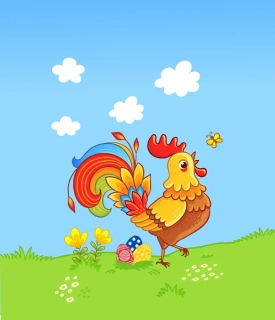 Panel na velikonoční pytlík Kohout 28x33 cm