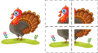 Puzzle 4 dílky Krocan Hubert