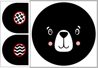 Panel obličej s oušky Medvídek černý