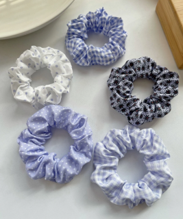 Látkové gumičky 5ks fialová