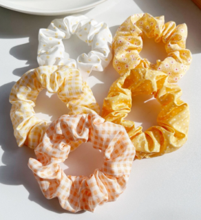 Látkové gumičky 5ks žlutá