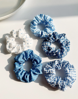 Látkové gumičky 5ks světle modrá