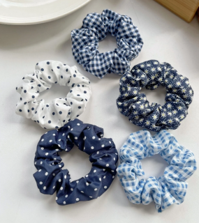 Látkové gumičky 5ks tmavě modrá