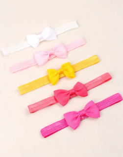 Látkové čelenky s mašličkou 5ks