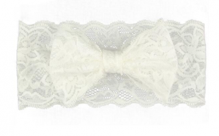 Krajková čelenka s mašličkou