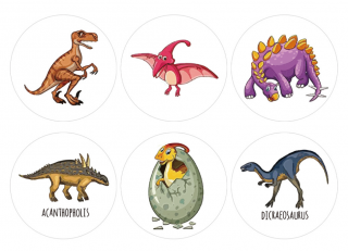 Samolepky Dinosauři C 6ks