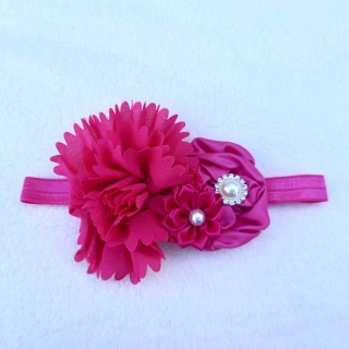 Květinová čelenka malinová