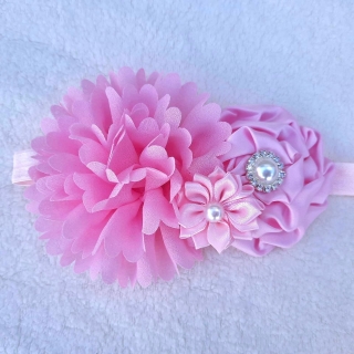 Květinová čelenka růžová