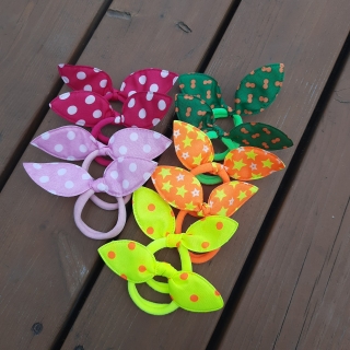 Gumičky s velkou mašlí letní set 10ks