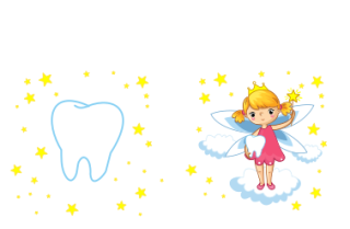 Set na zoubkovou vílu s CULÍKY na bílém pozadí v růžových šatičkách