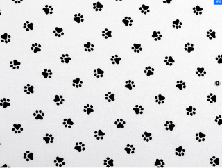 Čtverec 20x20 bílá s černými tlapkami