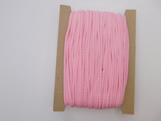0,5 m oděvní bavlněné šňůry 4 mm světle růžová