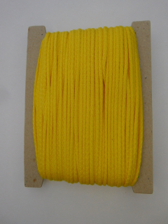 0,5 m oděvní bavlněné šňůry 4 mm žlutá