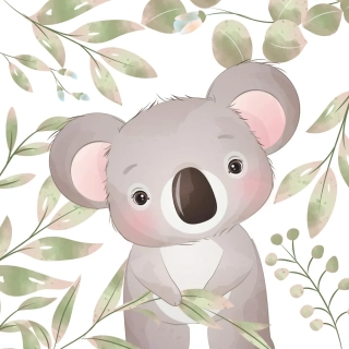 Panel na polštář koala v listí