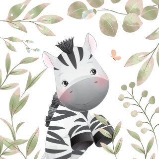 Panel na polštář zebra v listí