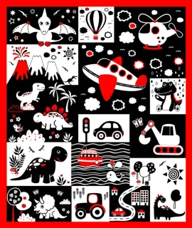 Panel na černobílou hrací podložku Asymetrická Jura