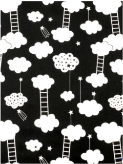 Plátno černá s mráčky 0,5m