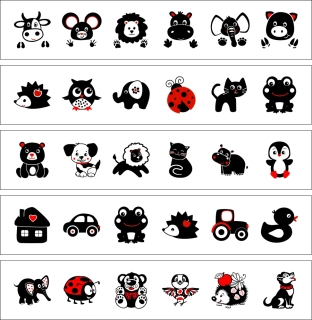 Leporelo do ručičky na bílém pozadí - Drobné vady 