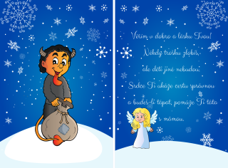 Set přední a zadní strana Čertík černé kudrny 24x35cm 