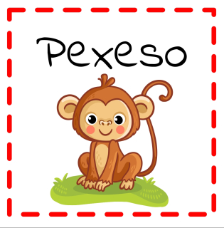 Panel na velkou nášivku na pexeso Opička sedicí