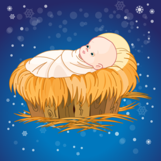 Nášivka na tašku nebo předloha pro puzzle Ježíšek