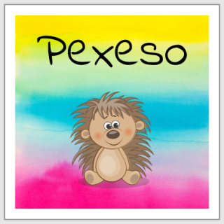 Panel na velkou nášivku na pexeso Roztomilý ježek na duze