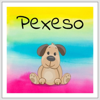 Panel na velkou nášivku na pexeso Roztomilý pejsek na duze