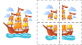 Puzzle 4 dílky Koráb